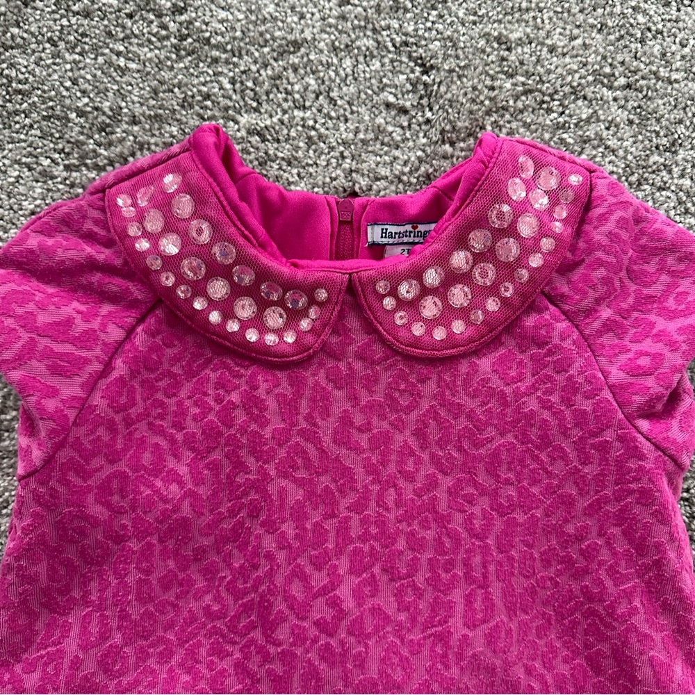 Hartstrings Pink Leopard Rhinestone Dress - Picture 2 of 7